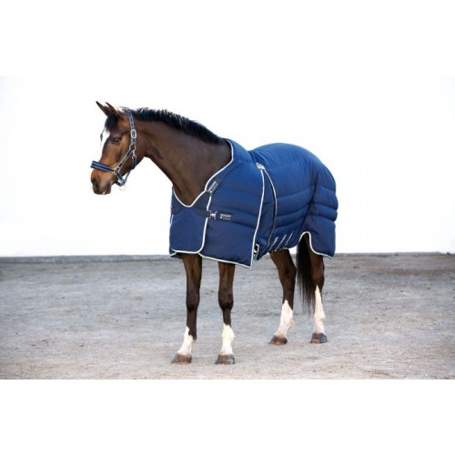 Rambo Optimo Stable Rug Heavy 400g Navy with Beige, Baby Blue