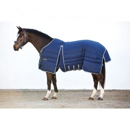 Rambo Optimo Stable Rug Heavy 400g Navy with Beige, Baby Blue