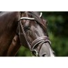 Premiera "Valentia" brown bridle with white padding and crystal browband, silver buckles