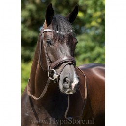 Premiera "Valentia" brown bridle with crystal browband, gold buckles