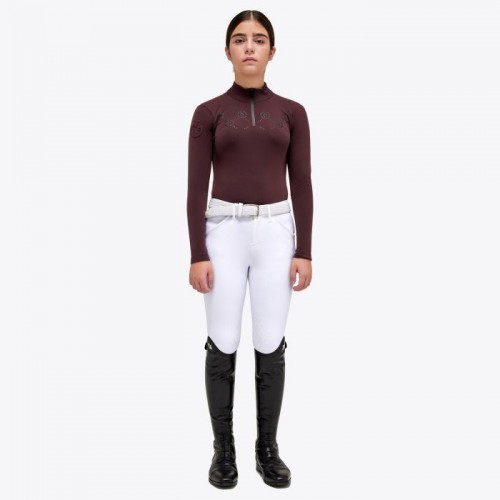 Водолазка Cavalleria Toscana FW'23 CT Mini Orbit из джерси с принтом и флиса L/S на молнии для девочек