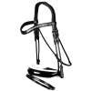Dyon Round-Stitched Patent Leather Bridle, White Padded