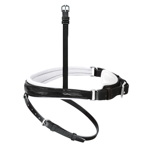 Passier Anatomical Patent Leather Noseband, White Padded