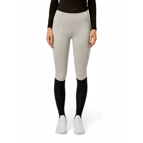 Equestrian Stockholm Greige Riding Tights Premium Knee Grip