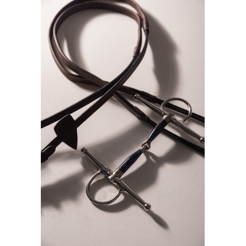 Velari Single-Jointed Full Cheek Snaffle Bit Sweet Iron 14 mm