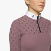 Cavalleria Toscana FW'22 Mini CT Print L/S Brushed Jersey Zip Competition Polo Girls