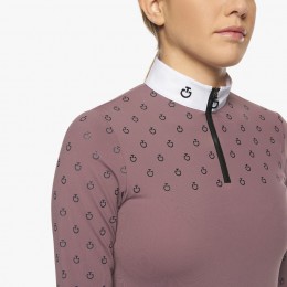 Cavalleria Toscana FW'22 Mini CT Print L/S Brushed джерси молнией турнирное поло для девочек