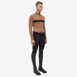 Cavalleria Toscana FW'23 Tech шерстяной с короткой молнией Mock водолазка L/S тренировочный мужское поло