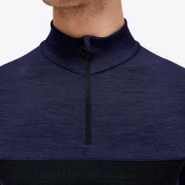 Cavalleria Toscana FW'23 Tech шерстяной с короткой молнией Mock водолазка L/S тренировочный мужское поло