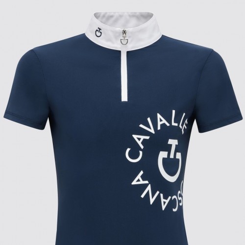 Cavalleria Toscana FW'23 CT Orbit Jersey S/S Competition Zip Polo Girls