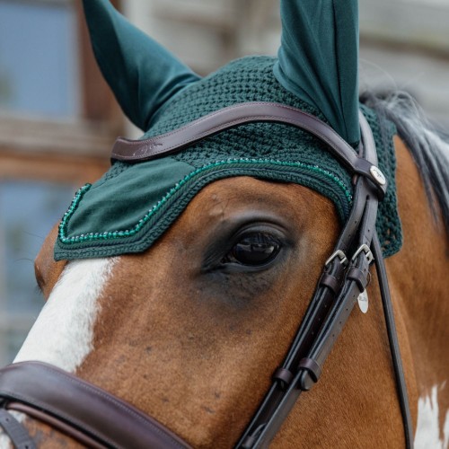 Kentucky Ear Bonnet Wellington Velvet Pearls Soundless