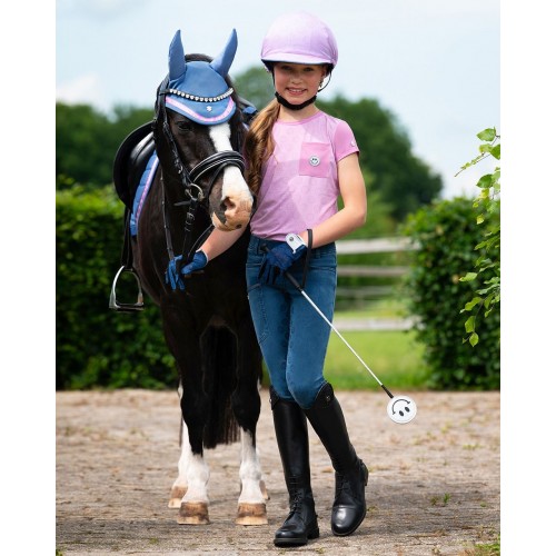 QHP SS26 Rosalynn Junior Riding Tights Full Grip Denim