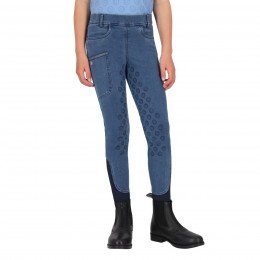 QHP SS26 Rosalynn детские леггинсы для верховой езды с полной леей Denim