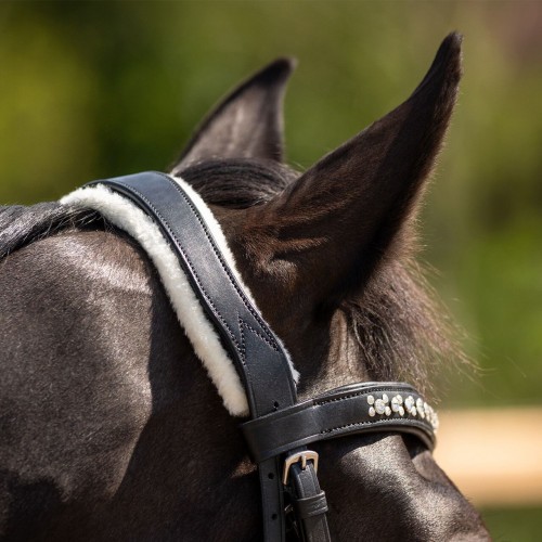 QHP Sensisoft Bridle Sheepskin Set