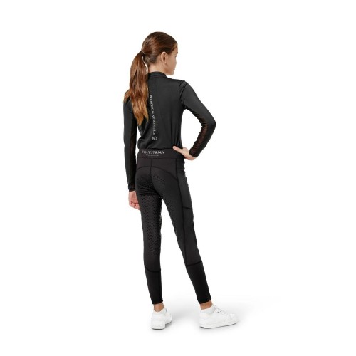 Equestrian Stockholm Young Rider Black Riding Tights Movement Full Grip