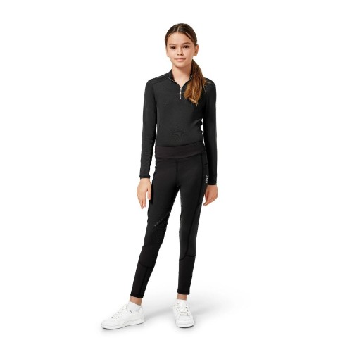 Equestrian Stockholm Young Rider Black Riding Tights Movement Full Grip