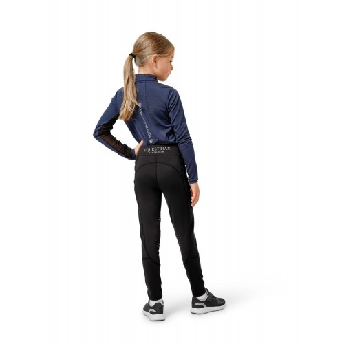 Equestrian Stockholm Young Rider Black Movement Riding Tights Knee Grip