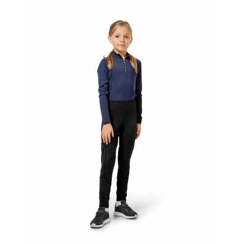 Equestrian Stockholm Young Rider Black Movement Riding Tights Knee Grip