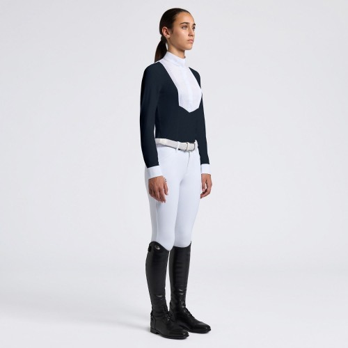 Cavalleria Toscana FW25 Girls' L/S Jersey Show Shirt with Bib