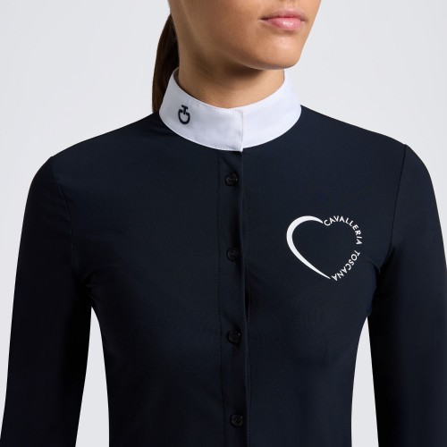 Cavalleria Toscana FW25 CT L/S Jersey with Printed Logo Girls' Competition Shirt