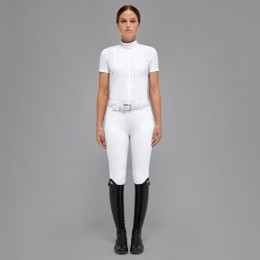 Cavalleria Toscana FW'23 Revo Pleated Poplin Bib S/S Tech Knit женский турнирная рубашка