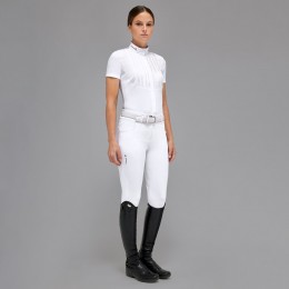 Cavalleria Toscana FW'23 Revo Pleated Poplin Bib S/S Tech Knit женский турнирная рубашка