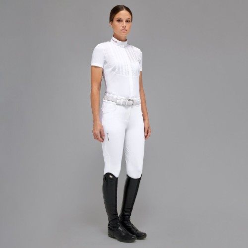 Cavalleria Toscana FW'23 Revo Pleated Poplin Bib S/S Tech Knit Women's Competition Shirt