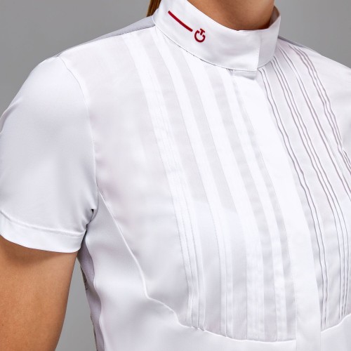 Cavalleria Toscana FW'23 Revo Pleated Poplin Bib S/S Tech Knit Women's Competition Shirt
