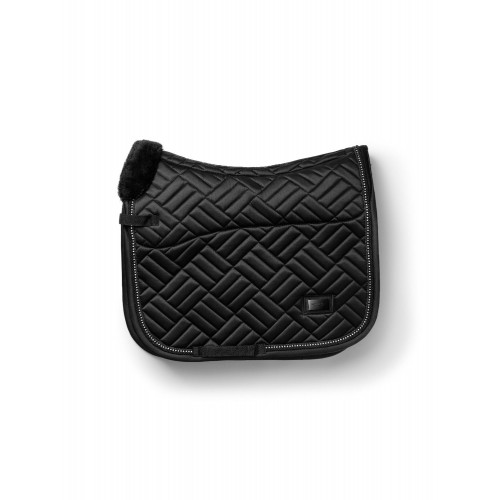 Equestrian Stockholm FW25 Holiday Dressage Saddle Pad Vegan Fur Crystal Black