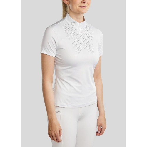 Montar SS26 MoSparkle Competition Shirt with Champagne Crystals White