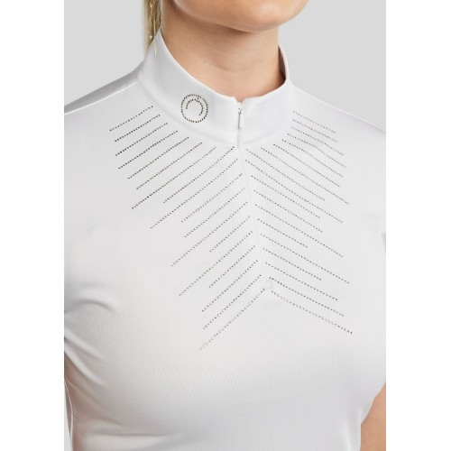 Montar SS26 MoSparkle Competition Shirt with Champagne Crystals White