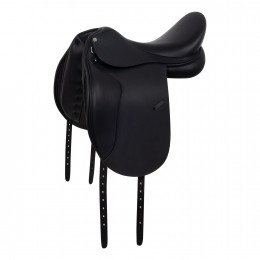 Dressage saddle with removable blocks