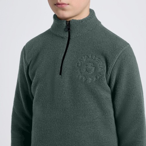 Cavalleria Toscana FW25 CT Fleece Half-Zip Unisex Hoodie with Orbit Embroidered Logo
