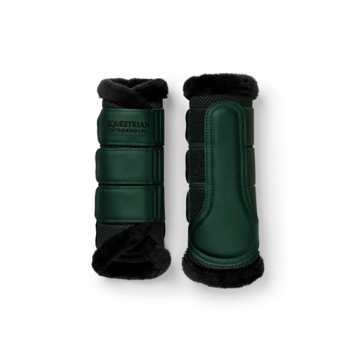 Equestrian Stockholm Sycamore Green Fur Mesh Brushing Boots