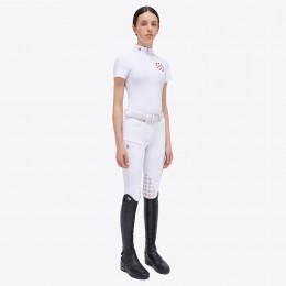 Cavalleria Toscana FW'23 CT S/S джерси турнирный молнией поло с глиттером Print для девочек