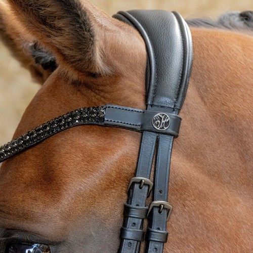 Harry's Horse Anatomical Bridle Black Crystal