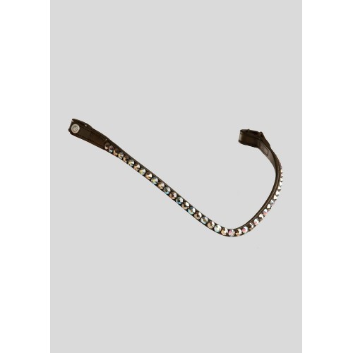 Montar SS26 FAIR Jade Crystal Curved Browband, 1-Row, Brown