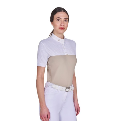 Equestro SS26 Competition Shirt Slim Fit Buttons Mesh Women's