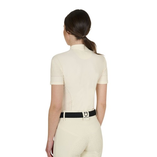 Equestro SS26 Polo shirt Perforated Zip Women