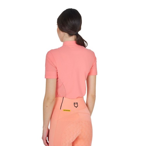 Equestro SS26 Polo shirt Perforated Zip Women