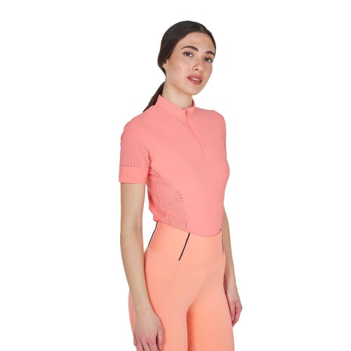 Equestro SS26 Polo shirt Perforated Zip Women