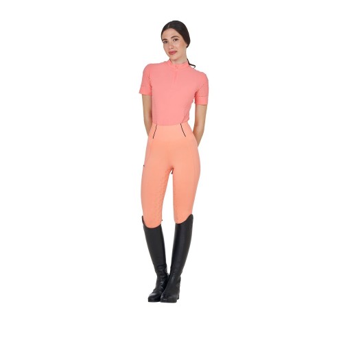 Equestro SS26 Polo shirt Perforated Zip Women