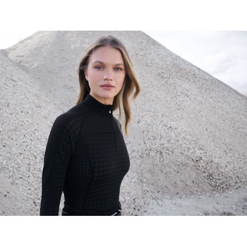 LeMieux AW25 Aspen Houndstooth Quarter Zip Top