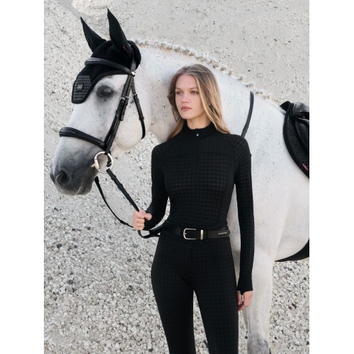 LeMieux AW25 Aspen Houndstooth Quarter Zip Top
