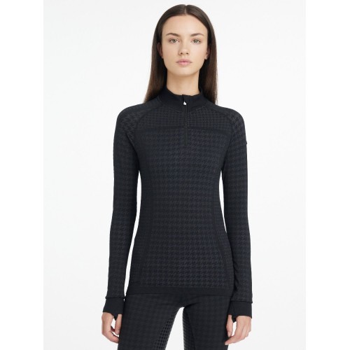 LeMieux AW25 Aspen Houndstooth Quarter Zip Top