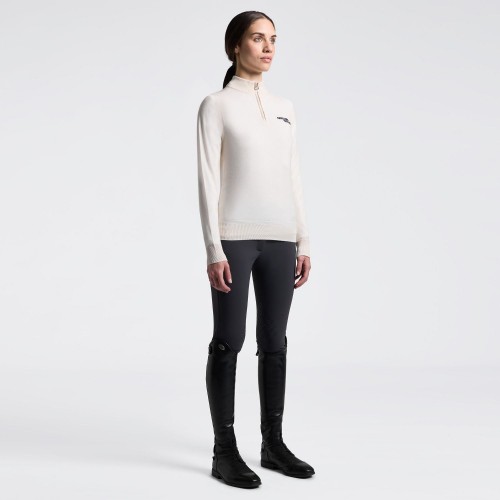 Cavalleria Toscana SS26 CT Women's Merino Half-Zip Turtleneck Sweater