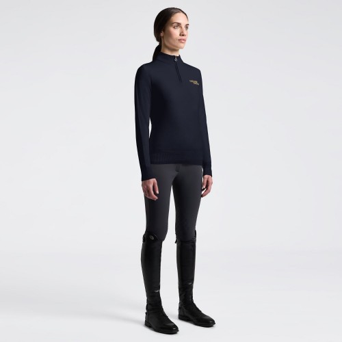 Cavalleria Toscana SS26 CT Women's Merino Half-Zip Turtleneck Sweater