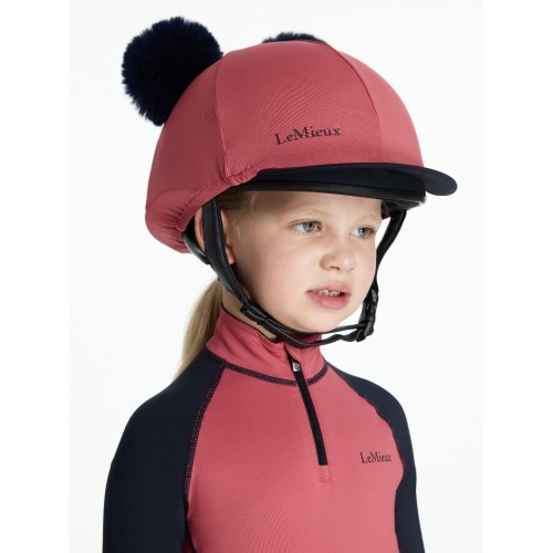 LeMieux AW25 Mini Double Pom Hat Silk Cranberry