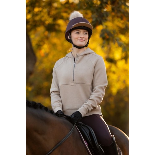 LeMieux AW25 Henrietta Hoodie with half zip Almond