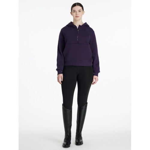LeMieux AW25 Henrietta Hoodie Juniper with half zip Juniper